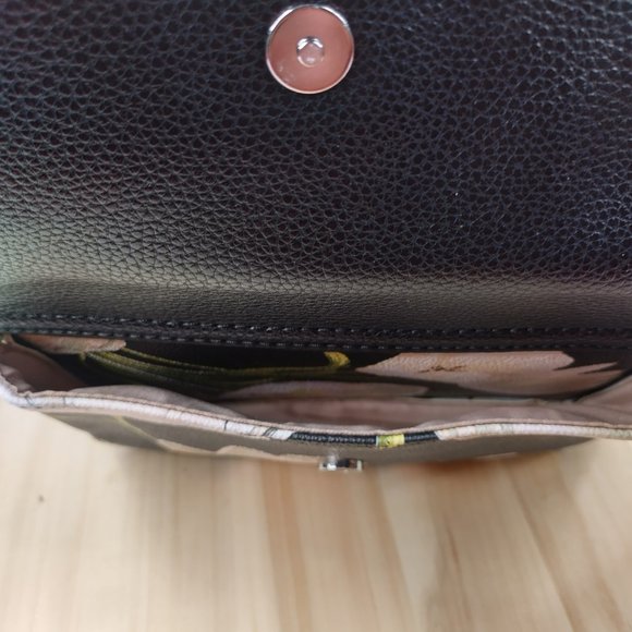 Dana Buchman Floral Purse Cross Body Adjustable Shoulder Strap Black Small - Picture 10 of 15